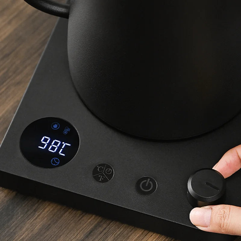 1L 1000W Gooseneck Electric Kettle Smart Teapot with Temperature Control for Precision Hand Brew Coffee Pouring Pot