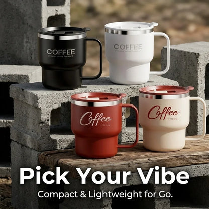 Sealed Thermal Water Cup With Handle Portable 304 Stainless Steel Double Insulated Coffee Mug Travel Office Milk Coffee Cup