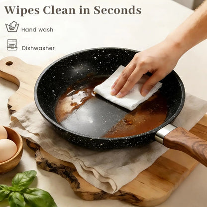 Nonstick Frying Pan Set - 9 Pieces, 3 Sizes (8"/10"/12"), PFOA Free, Induction & Oven Safe, Easy Clean for Home Cooking