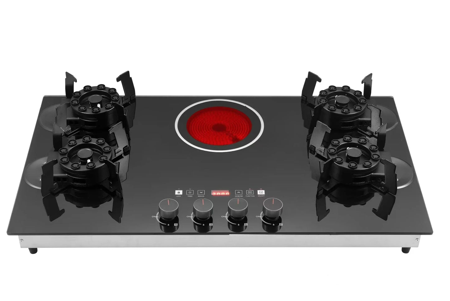 ALK Wholesale Four-gas and One-electricity Tempered Glass Gas Stove for Kitchen Household