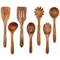 4-8pcs Wooden Cooking Spoon with Storage Bucket Durable Kitchen Utensils Set Natural Material Unbreakable Kitchen Shovel Set