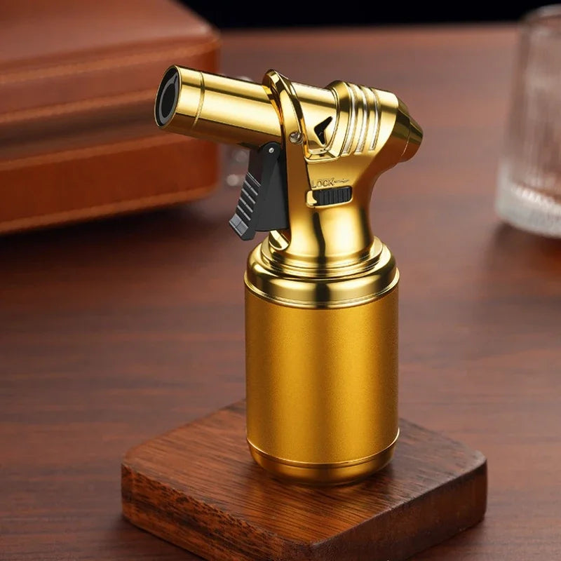 Butane Torch Gas Lighter Windproof Metal Inflatale Smoking Accessories and Outdoor Cigar Ignition Tool High Flame Flamethrower