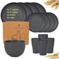 Natural Wheat Straw Tableware Set Dinnerware Sets Biodegradable Unbreakable Plates, Bowls, Cups Lightweight for Kitchen Camping