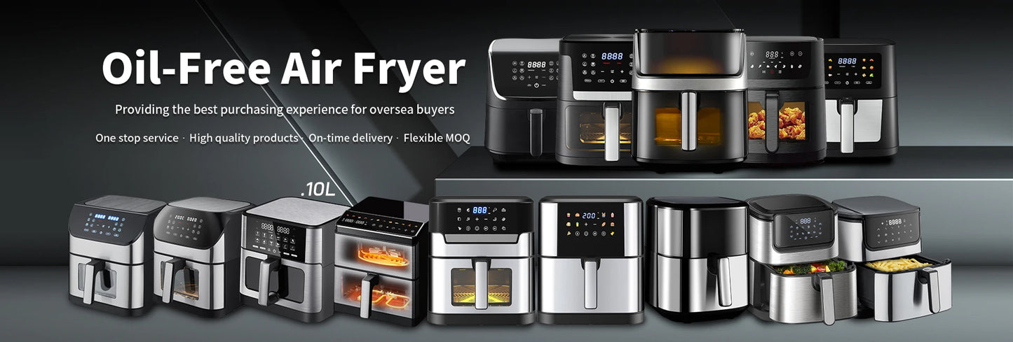 2026 New Model Multi-functional6L 8L Factory OEM Electric Digital air Fryer Household Food Processors, Stainless Steel air Fryer