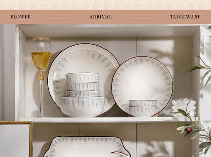 Simple Ceramic Bowl, Combination, Underglaze Color,  Tableware