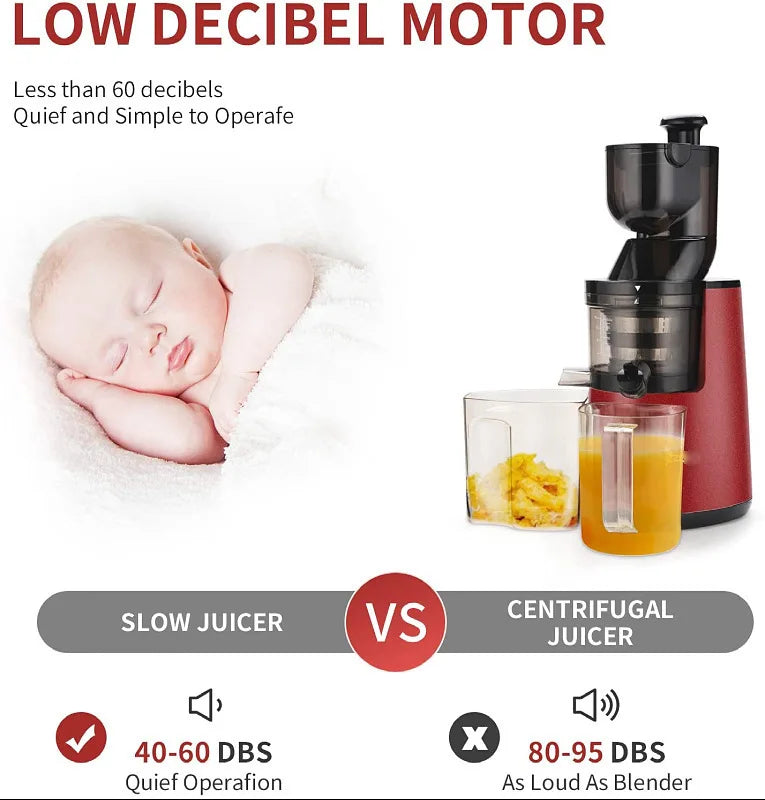 220V Automatic Juice Extractor Home Slag  Separation Ginger Fruit Vegetable Juice Extractor Multifunctional Fruit Slow Juicer