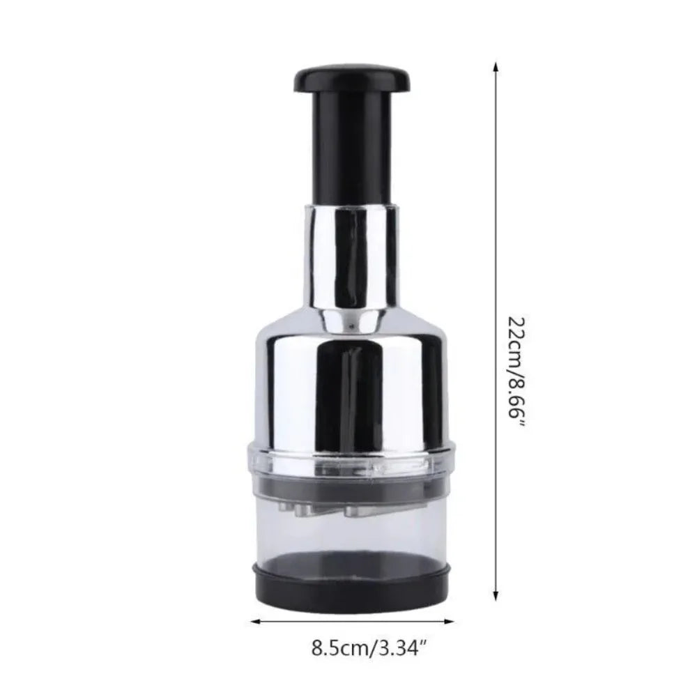 Hot Kitchen Magic Onion Chopper Vegetable and Fruit Salad Onion and Garlic Food Stainless Steel Handheld Chopper Slicer Peeler Vegetable Cutter Vertical Manual Chopper