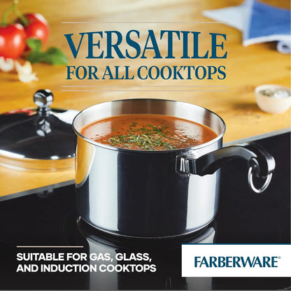 Classic Series Stainless Steel Sauce Pan with Lid, 3-Quart, Induction Cookware