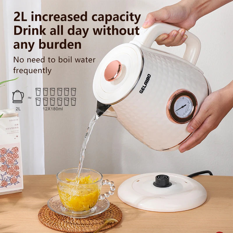 GELAIBO electric kettle mechanical thermometer shows the temperature, high-quality temperature control, European-style fashion s