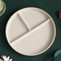 Three-Compartments Divided Plate Eco-Friendly Wheat Straw Reusable Children Dishes Anti-fall Plastic Kitchen Dinnerware Plates