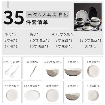 CiHui LIFE Premium Dishes New Tableware Set Household Ceramic Bowl Set Light Luxury 2023
