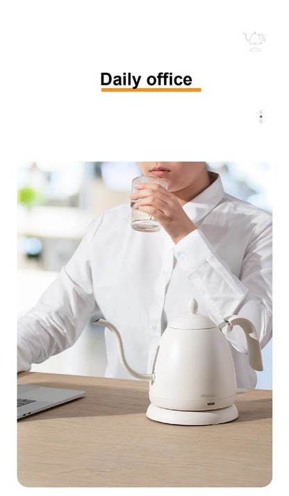 220V Electric Kettle Mini Gooseneck Kettle Pour-over Coffee Kettle 304 Stainless Steel Kettle Teapot Automatic Power Off 600ml