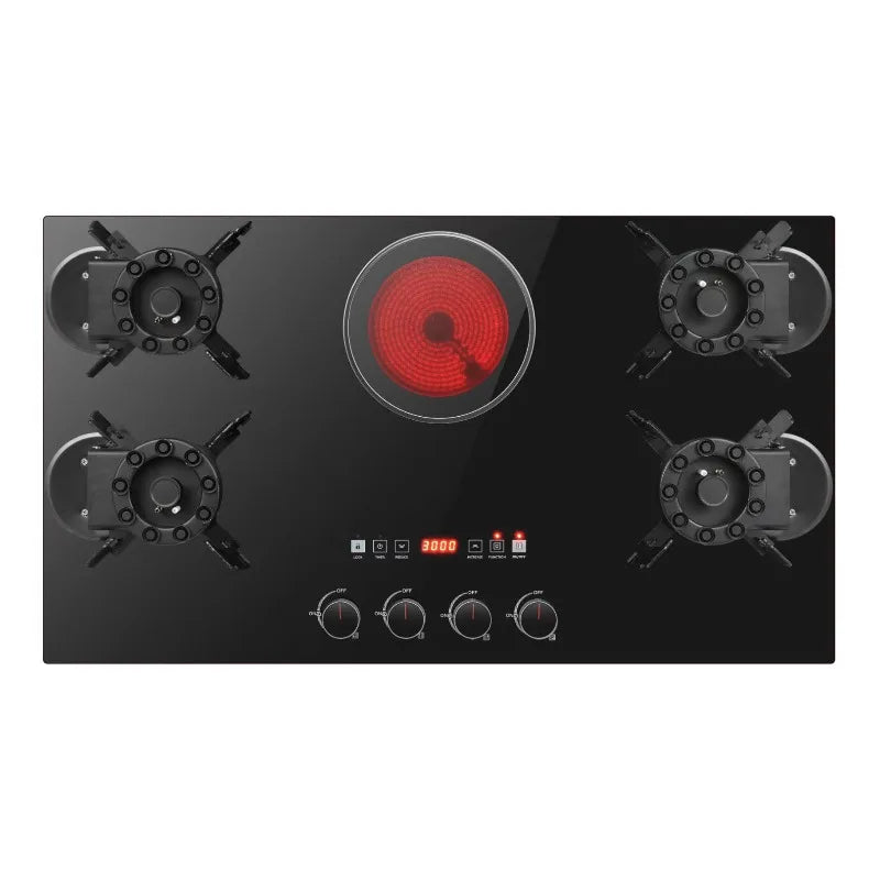 Kitchen Appliance Glass Electric and Gas Burner Stove Tempered Glass Gas Stove for Home