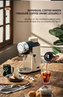 Espresso Coffee Machine with Steam Milk Frother, Semi-Automatic Coffee Maker 240ml 800W for Home Cappuccino Latte