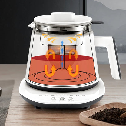 Black Tea Brewing Electric Tea Pot - Automatic Steam Glass Tea Maker for Boiling Water Health Preservation