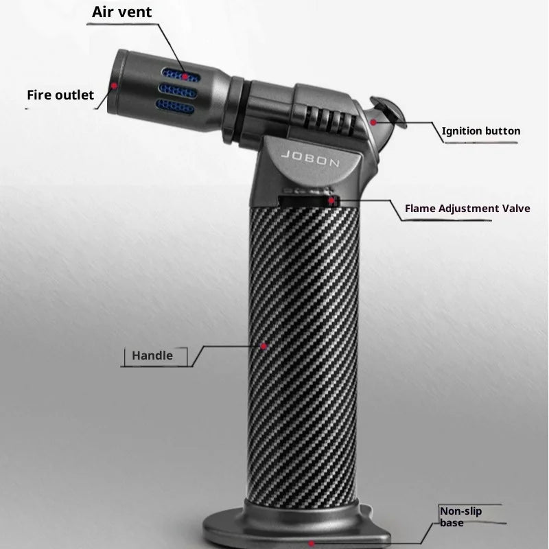 JOBON Four Flames High Power Welding Gun Turbine Butane Gas Torch Lighter Safety Lock Switch Outdoor BBQ Kitchen Cigar Lighters