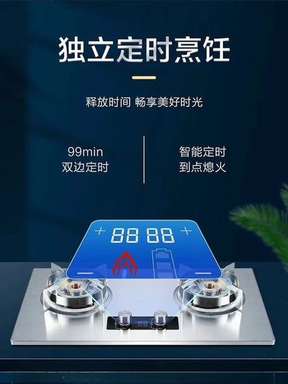 Gas gas stove pure copper direct injection fire double stove natural liquefied gas timing embedded desktop stove new
