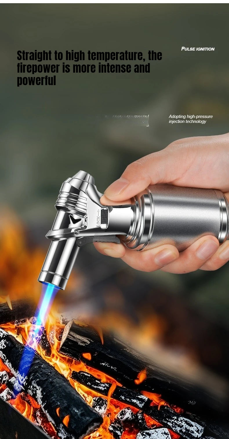 Large-capacity Air Chamber Handheld High-temperature Spray Gun, Inflatable Windproof Lighter, Cigar Barbecue Baking Igniter