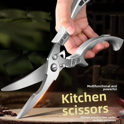 Multifunctional Kitchen Scissors Restaurant Outdoor Use Chicken Bone BBQ Sharp Durable Household Stainless Steel Strong Scissor