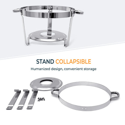 1/2/4 Pack Stainless Steel Chafing Dish Buffet Set 5L Round Chafers Buffet Food Warmers BBQ Party 316 For Parties Events Wedding
