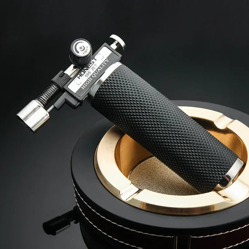 HONEST Double Flame Welding Gun Gas Torch Lighter Safety Lock Switch Jet Fire Open Fire Switching BBQ Kitchen Cigar Lighters