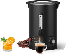 Tacleekii 12L 14L 18L Commercial Double Wall Coffee Maker 80 Cups-120 Cups Hot Water Urn Large Capacity Large Capacity Hot Coffee & Water Urn for Wedding, Buffet, Catering, Office, Black Finish