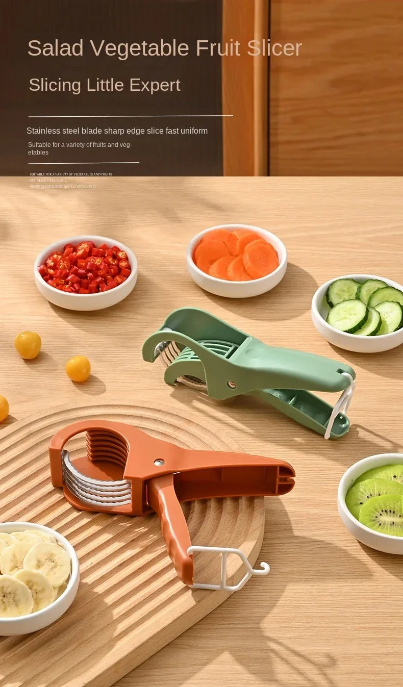 HooFun Kitchen Tools Stainless Steel Vegetable and Fruit Slicer Multi Functional Salad Slicer Kitchen Accessories