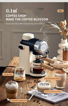 Espresso Coffee Machine with Steam Milk Frother, Semi-Automatic Coffee Maker 240ml 800W for Home Cappuccino Latte
