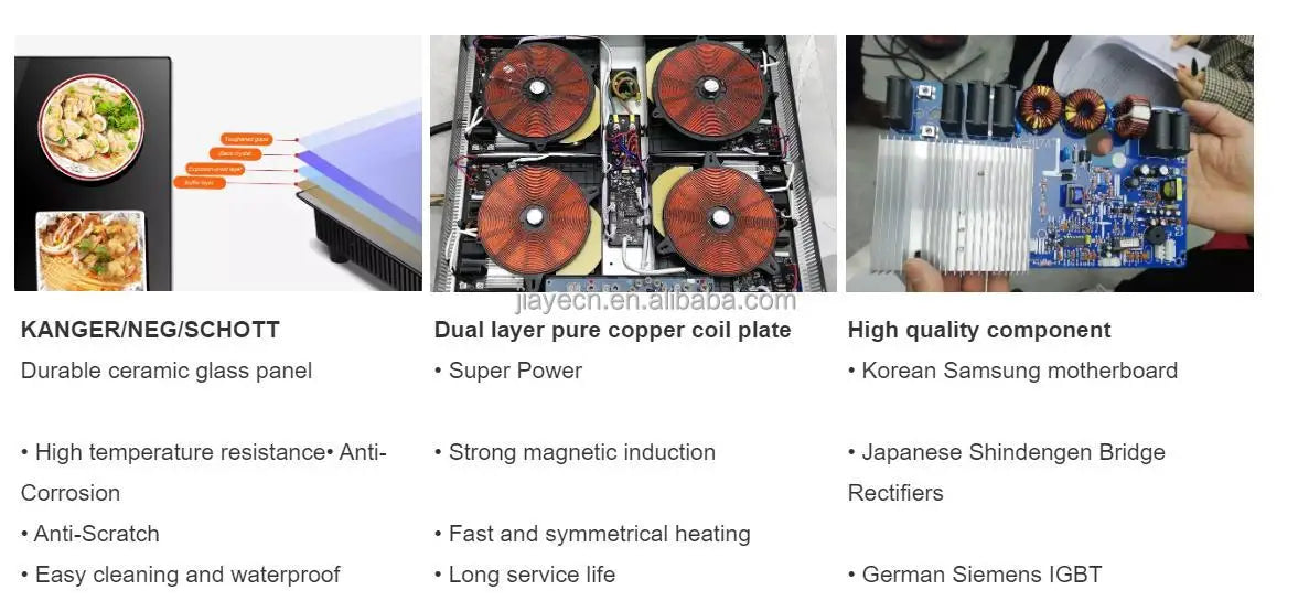 Hot Sale Electric & Induction Gas Cooker with Electronic Ignition Built-in Ceramic Burner 5 Burners