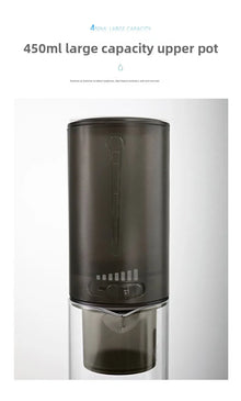 450ml Cold Brew Coffee Maker Iced Drip Pot Portable Cold Brewing with Control Valve Coffee Pitcher Home Summer Camping Tools