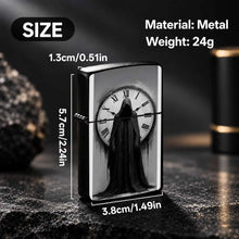 Portable Ignition Accessory With Dark Gothic Faceless Time Keeper Print, Retro Roman Numeral Clock Themed Unique Decor, Stylish Practical Collectible Gift For Daily Use, Gatherings And Creative Display For Art Lovers A Humoro