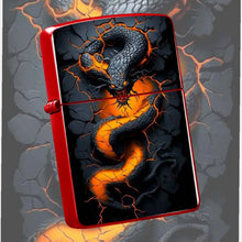 Lava Glow Serpent Pattern Lighter, Cool Cracked Magma Snake Design Portable Igniter, Stylish Dark Aesthetic Accessory For Daily Use, Party, Outdoor Camping, Gifting To Friends And Family, Unique Eye-Catching Decorative Practi