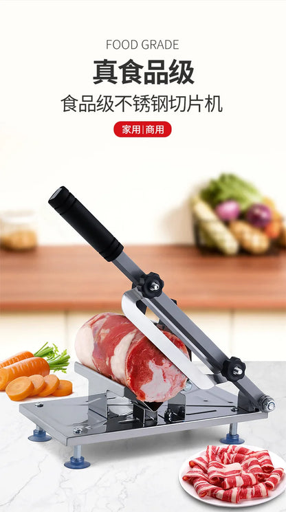 Stainless Steel Meat Slicer – Multi-Function Home Cutter for Beef Mutton Rolls, Frozen Meat Shredding Machine