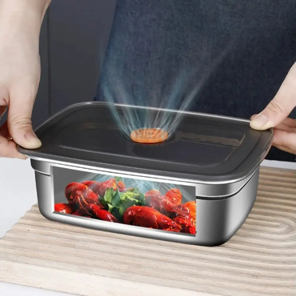 Stainless Steel Camping Lunch Box – Leak-Proof, Freezer & Microwave Safe Bento Container