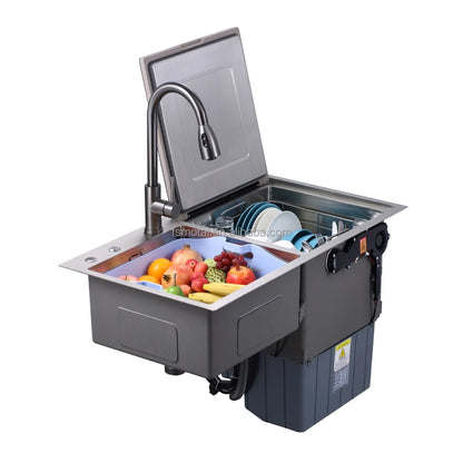 Trending Product houseuse Mini Dishwasher Fregaderos Inteligentes Smart Sink Modern Bar Dish Washer with Automatic Cover