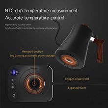 110V/220V Gooseneck Electric Kettle Smart Temperature Control Pot 1200W Rapid Heating Kettle 304 Stainless Steel Liner Pot 900ml