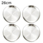 4Pcs Stainless Steel Plate Tray, Dining Tray, Steak Plate, Barbecue Plate, Korean Stainless Steel Circular Barbecue Plate