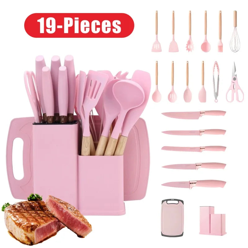 This 19-part knife set offers a variety of tools for different cooking tasks, making it a versatile choice for any kitchen.