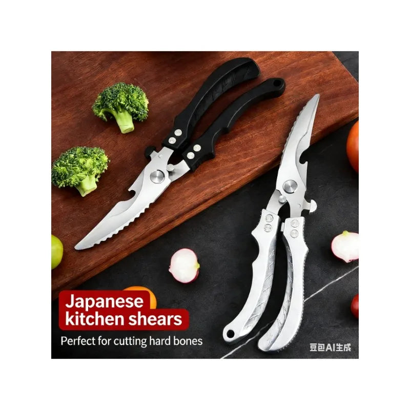Multipurpose Strong Scissors High Stainless Steel Chicken Scissors Ultra Sharp Scissors Fish Chicken Bone Scissors Kitchen Tools
