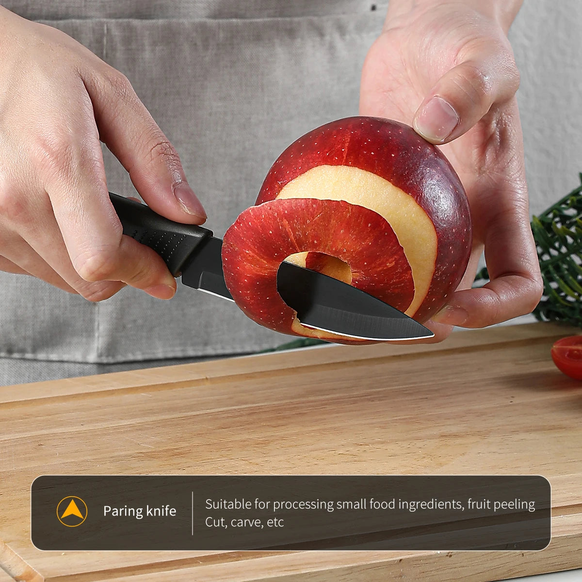 3-5PCS black stainless steel kitchen knife set, including a full set for kitchen, dormitory, household use, chef's knife, fr