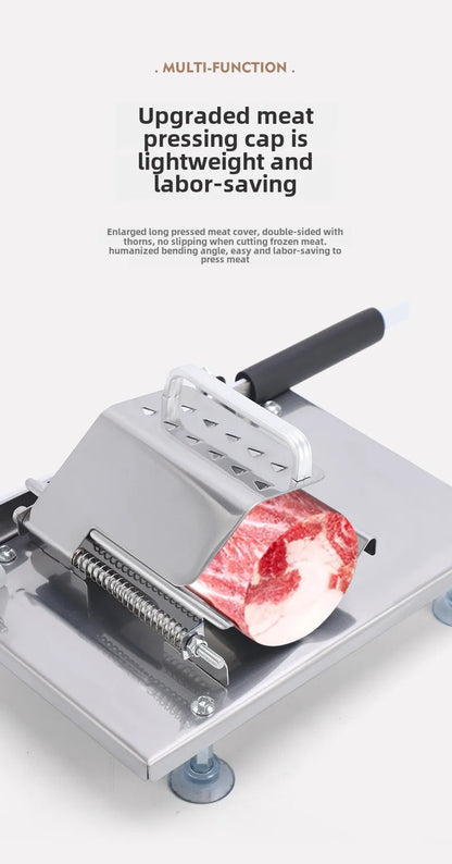 Multi-Functional Manual Meat Slicer - Stainless Steel Home & Commercial Slicing Machine for Lamb, Beef & Frozen Meat Cuts