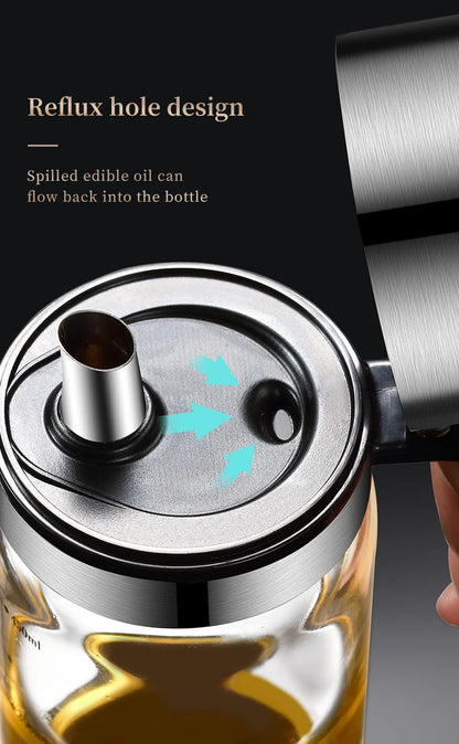 Oil bottle glass Oil pot leakproof Tank Kitchen soy sauce Bottles Vinegar Pots Seasoning Tool Set Of Household Flip Lid