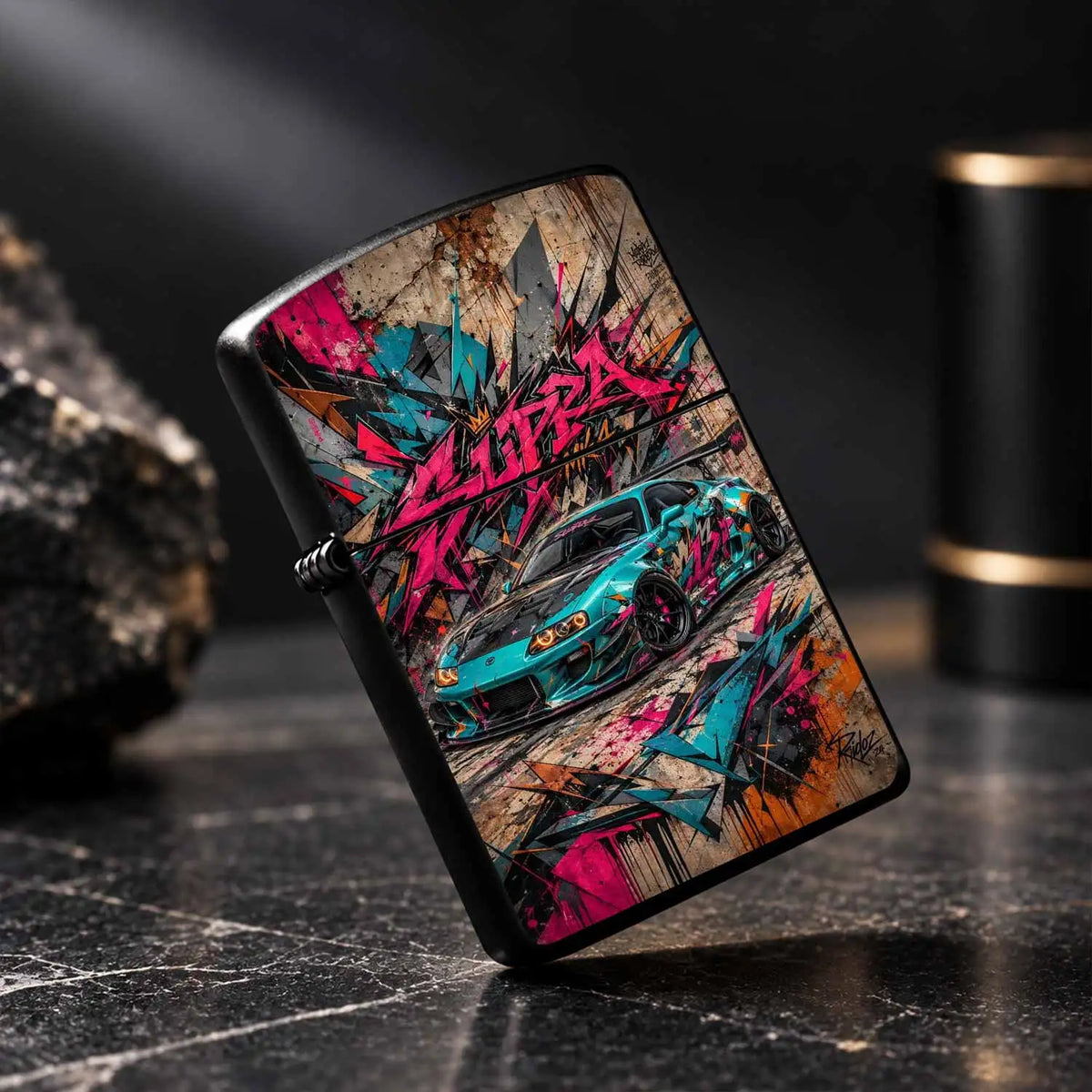Trendy Graffiti Style Mk4 Themed Portable Lighter, Unique Street Art Coating Fashion Accessory, Ideal For Daily Carrying To Light Scented Candles, Outdoor Bonfires, Birthday Parties, Creative Practical Gift For Car Enthusiast