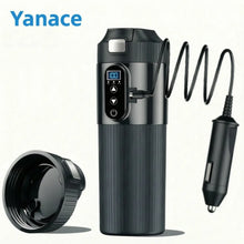 Yanace Smart Car Kettle 12V/24V Portable Electric Heating Cup with Digital Display Camping Office 500ml Capacity Black Design