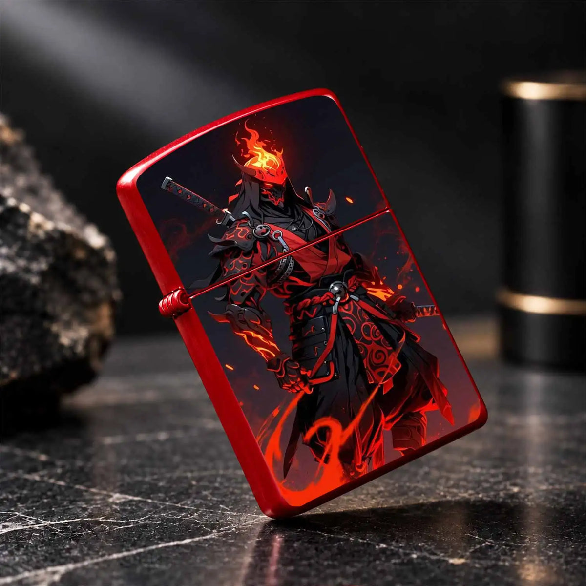 Trendy Cool Flame Samurai Themed Portable Lighter, Stylish Oni Decorative Accessory For Daily Use, Outdoor Camping, Candle And Incense Ignition, Ideal Unique Gift For Anime And Game Enthusiasts, Personalized Desktop Display C