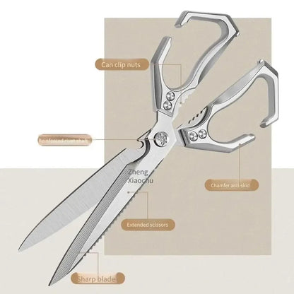New Multifunctional Stainless Steel Poultry Bone Scissors for Home Use Extended-Length Kitchen Seamstress ScissorsGrill Scissors