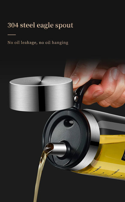 Oil bottle glass Oil pot leakproof Tank Kitchen soy sauce Bottles Vinegar Pots Seasoning Tool Set Of Household Flip Lid