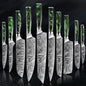 Damascus Pattern Knives Set Stainless Steel Chef Knife Japanese Santoku Knife Boning Knife Meat Cleaver Household Bread Knives
