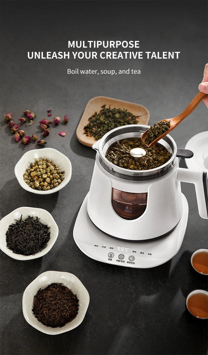 Black Tea Brewing Electric Tea Pot - Automatic Steam Glass Tea Maker for Boiling Water Health Preservation