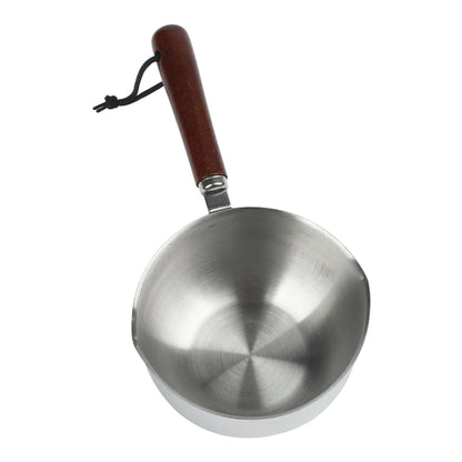 Stainless Steel Hot Oil Pot Milk Pan With Wooden Handle Small Pot Cooking Butter Melting Pot Sauce Pan Kitchen Pan